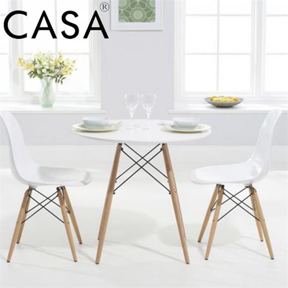Plastic Dining Chairs - Seat Natural Wood Legs Chair