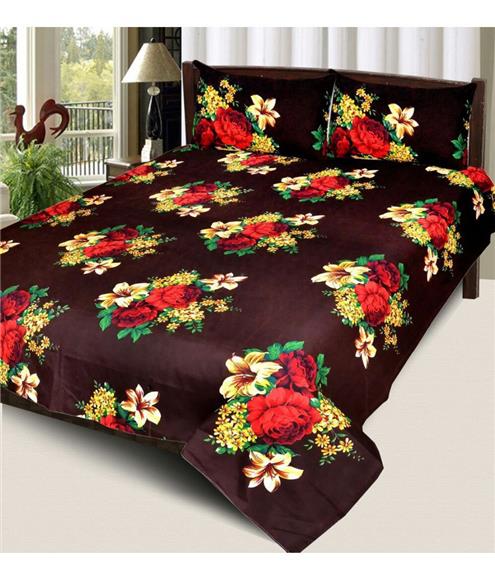 Floral Double Bed Sheet - Floral Double Bed Sheet