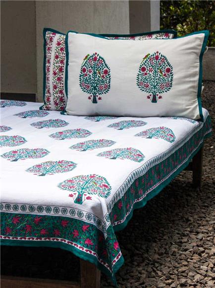 Cotton Double Bed Sheet With - Cotton Double Bed Sheet Set