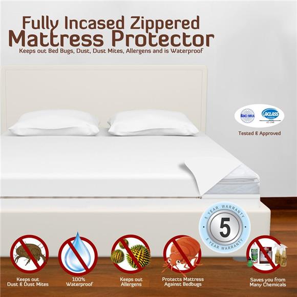 Waterproof Mattress Protector - Premium Hypoallergenic Waterproof Mattress Protector