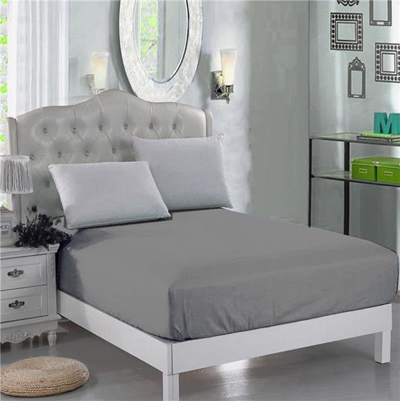 Grey Color Bedsheet - Queen Size Bed Sheet