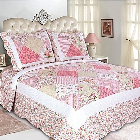 Print.pillow Sham Features Coordinating - Patchwork Design Floral Prints In