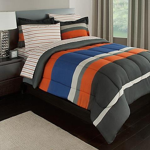 Reversible Comforter - Stripe Comforter Set