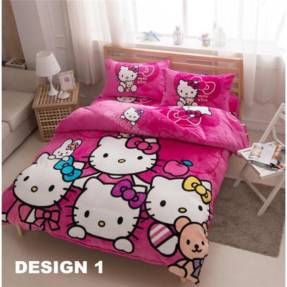 Quilt Cover Bed Sheet Set - Super Adorable Hello Kitty Bed