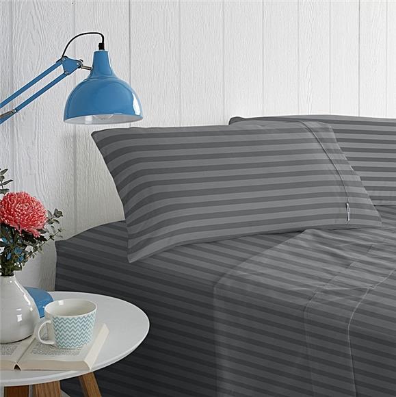 Grey Color Bedsheet - 1000tc Cotton Rich Solid Sateen