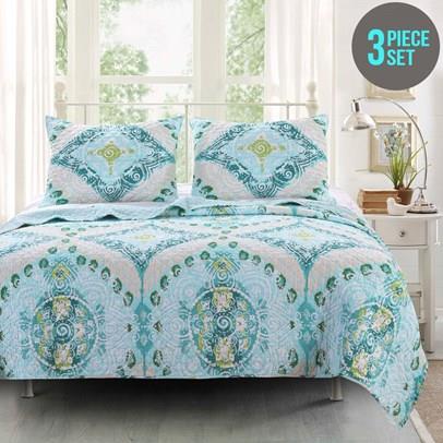 Oversized Better Coverage Today's Deeper - Piece Reversible Quilt Set Double