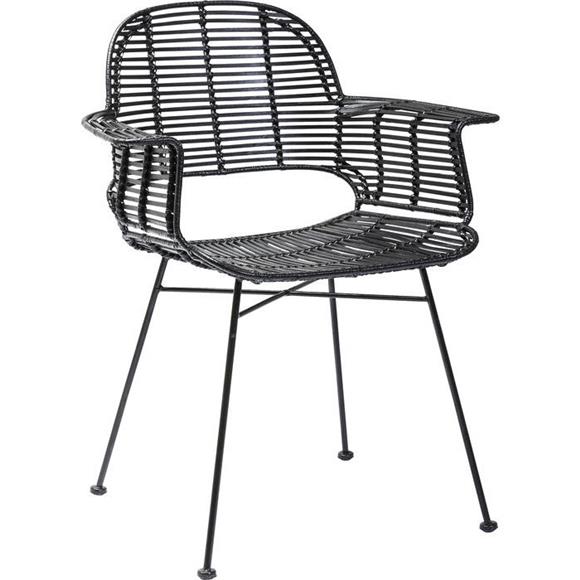 Chair With Armrest Ko - Material Seat Rattan