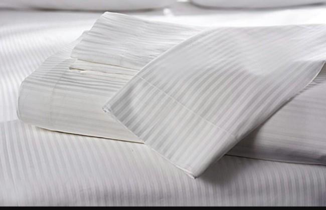 Ruang Bilik Tidur - Set Cadar Hotel White Stripe