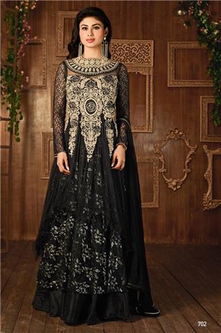 Designer Anarkali Suit - Decorated With Fancy Embroidery Work