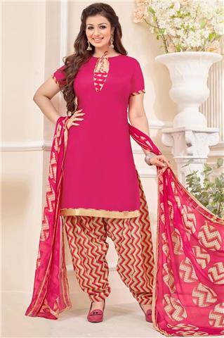 Pink Color - Color Designer Patiala Dress Material