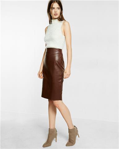 Look Cheap - Leather Pencil Skirt