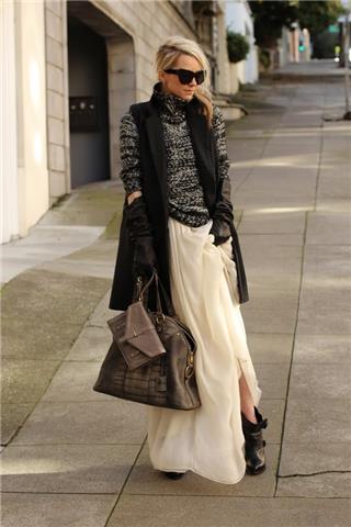 Maxi Dress - Winter Outfits With Flat Boots