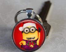 Christmas Gift - Red Background Keyring