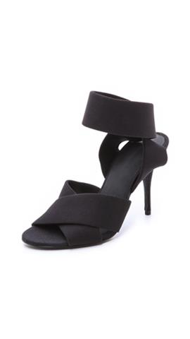 Ankle Strap Sandals - Covered Stiletto Heel