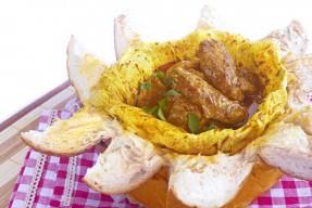 Unique Dish Consisting Chicken Curry - Thick Gravy Wrapped Inside Gigantic